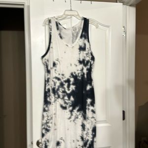 Never worn XX large SO maxi dress TIE-DYE, BLUE, BLACK AND GRAY